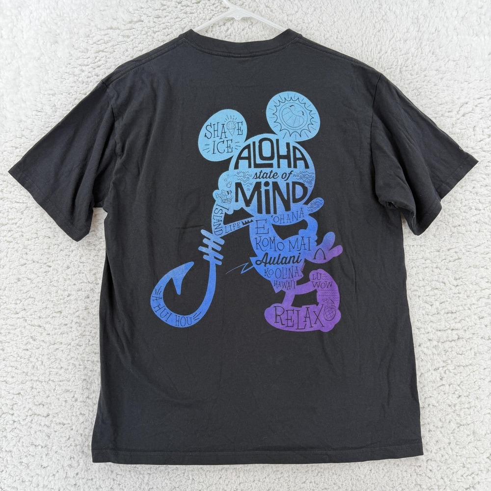 Crazy Shirts Shirt Womens Medium Black Aulani Disney Aloha Mickey‎ Tee T-Shirt